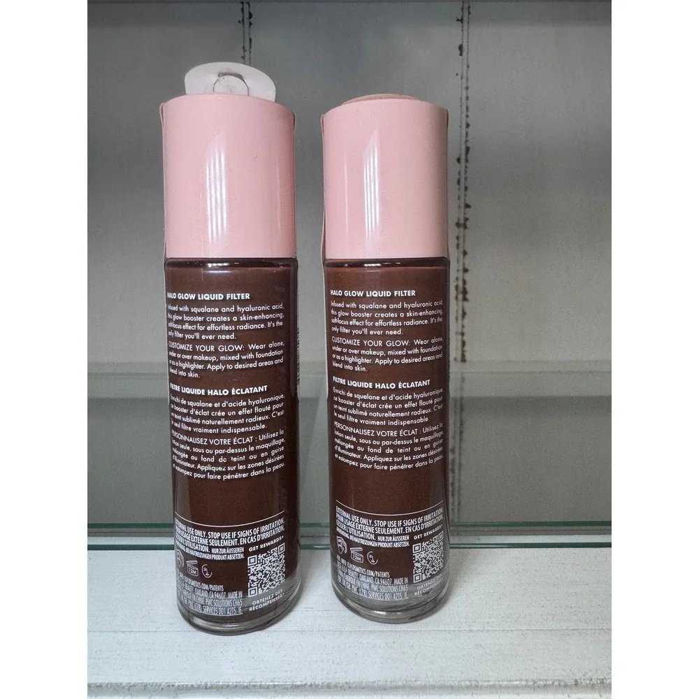 Lot of 2 ELF Halo Glow Liquid Filter Shade 8.5 Rich Glow Booster 1.06 oz Each